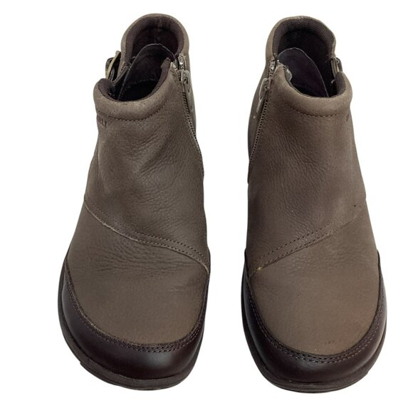 Merrell Dassie Zip Chelsea Womens 7 Leather Ankle Boots Char Brown - Picture 2 of 12